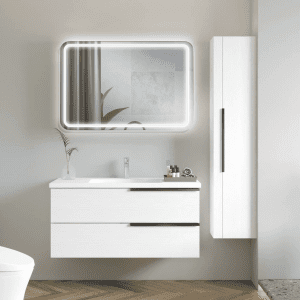 Specchio Quadrato Con Luce Frontale - Serie Austria