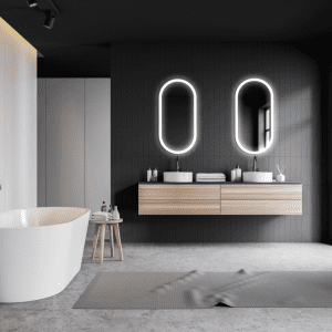 Specchio Ellittico Con Luce Frontale - Serie Canada