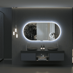 Specchio Ellittico Con Luce Frontale - Serie Indiana