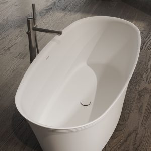 Iconik 04 - Vasca freestanding bianco opaco in Mineral Composite