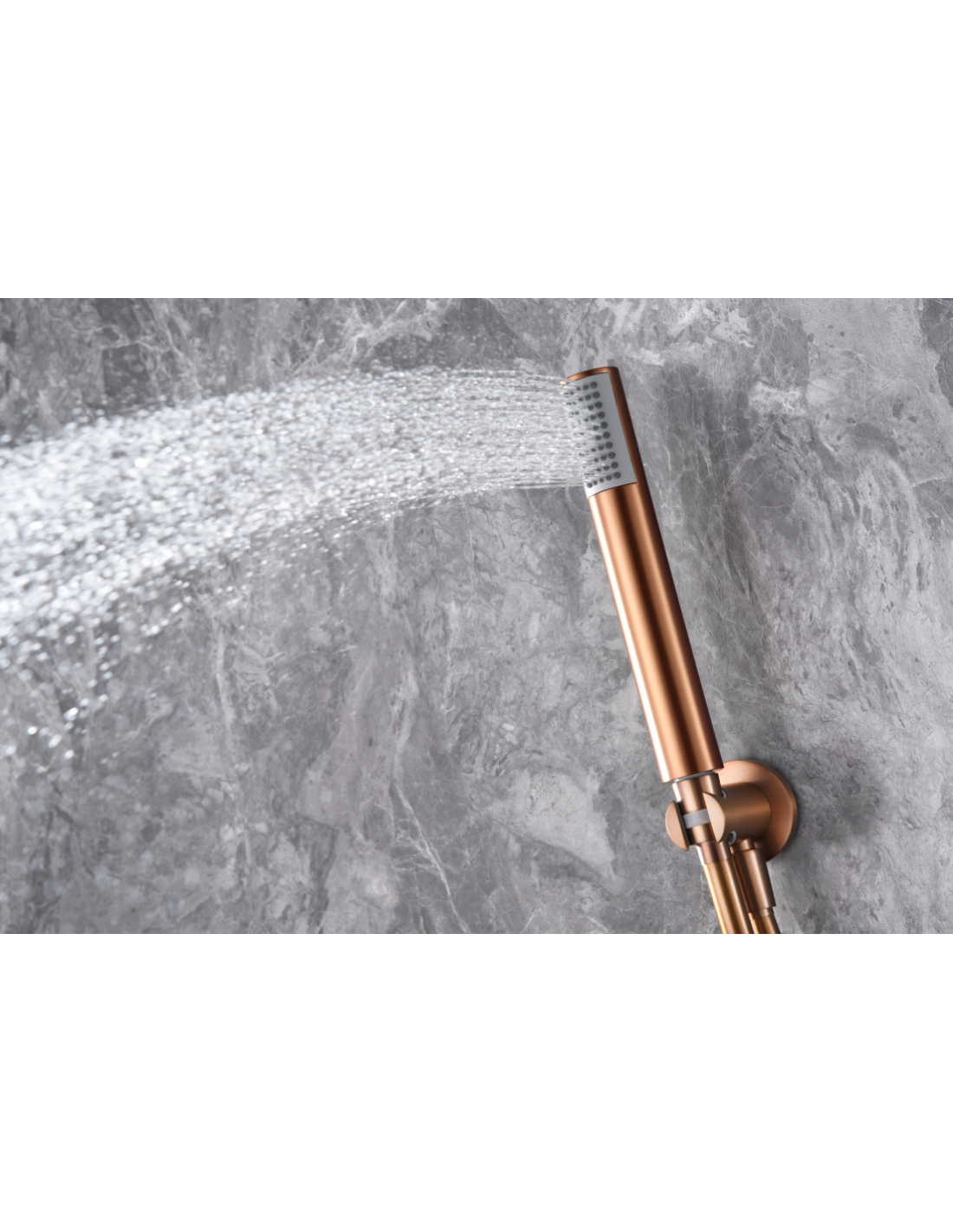 Kit Doccia con Deviatore Meccanico Serie Olimpo Oro Rosa Spazzolato PVD - immagine 3