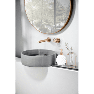 Miscelatore Monocomando Lavabo a Muro Serie Olimpo Oro Rosa Spazzolato PVD