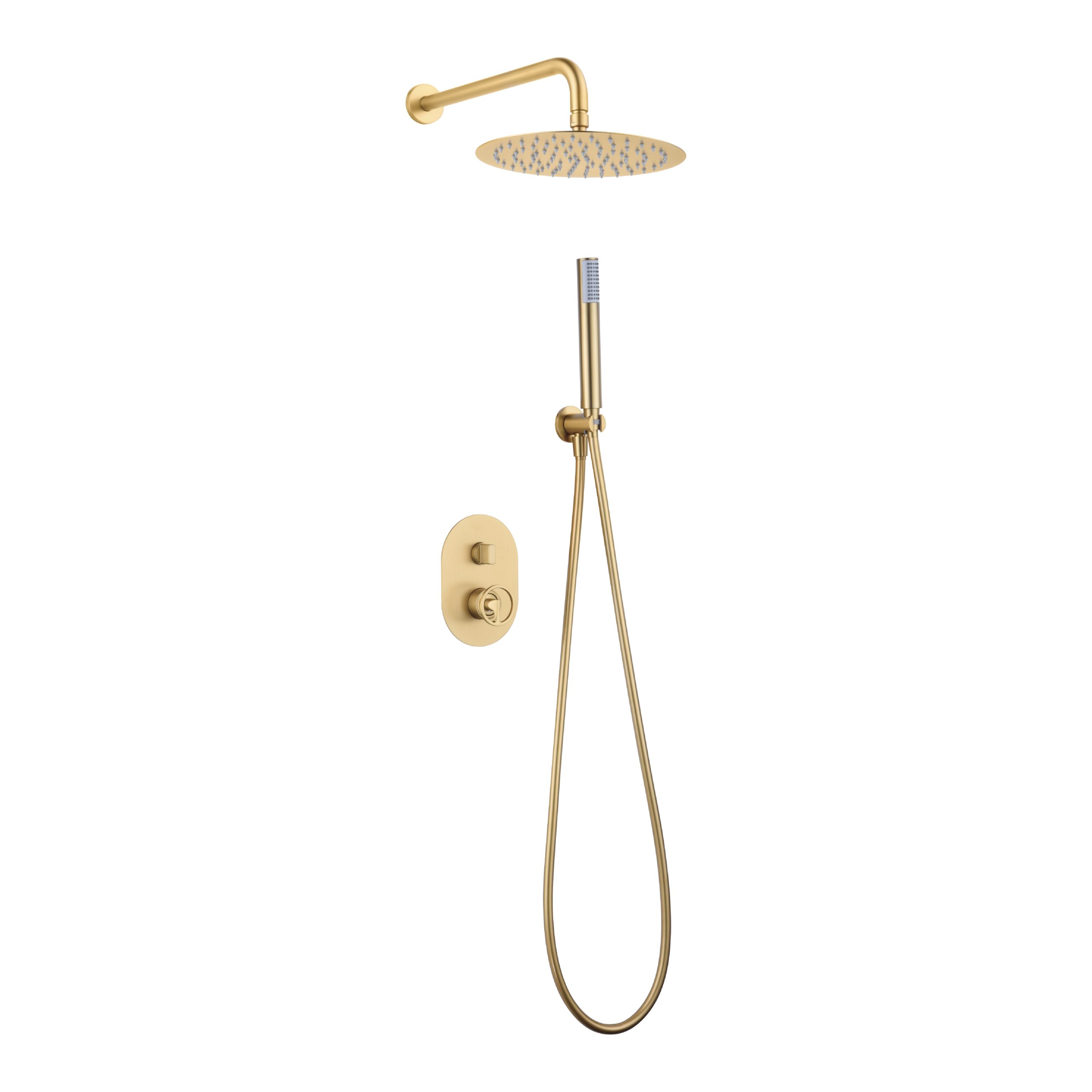 Kit Doccia con Deviatore Meccanico Serie Olimpo Oro Spazzolato PVD
