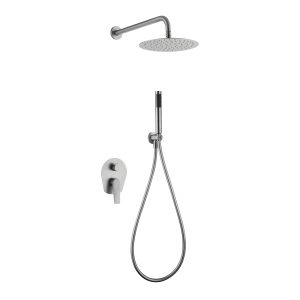 Kit Doccia con Deviatore Meccanico Serie Delos Acciaio S.316