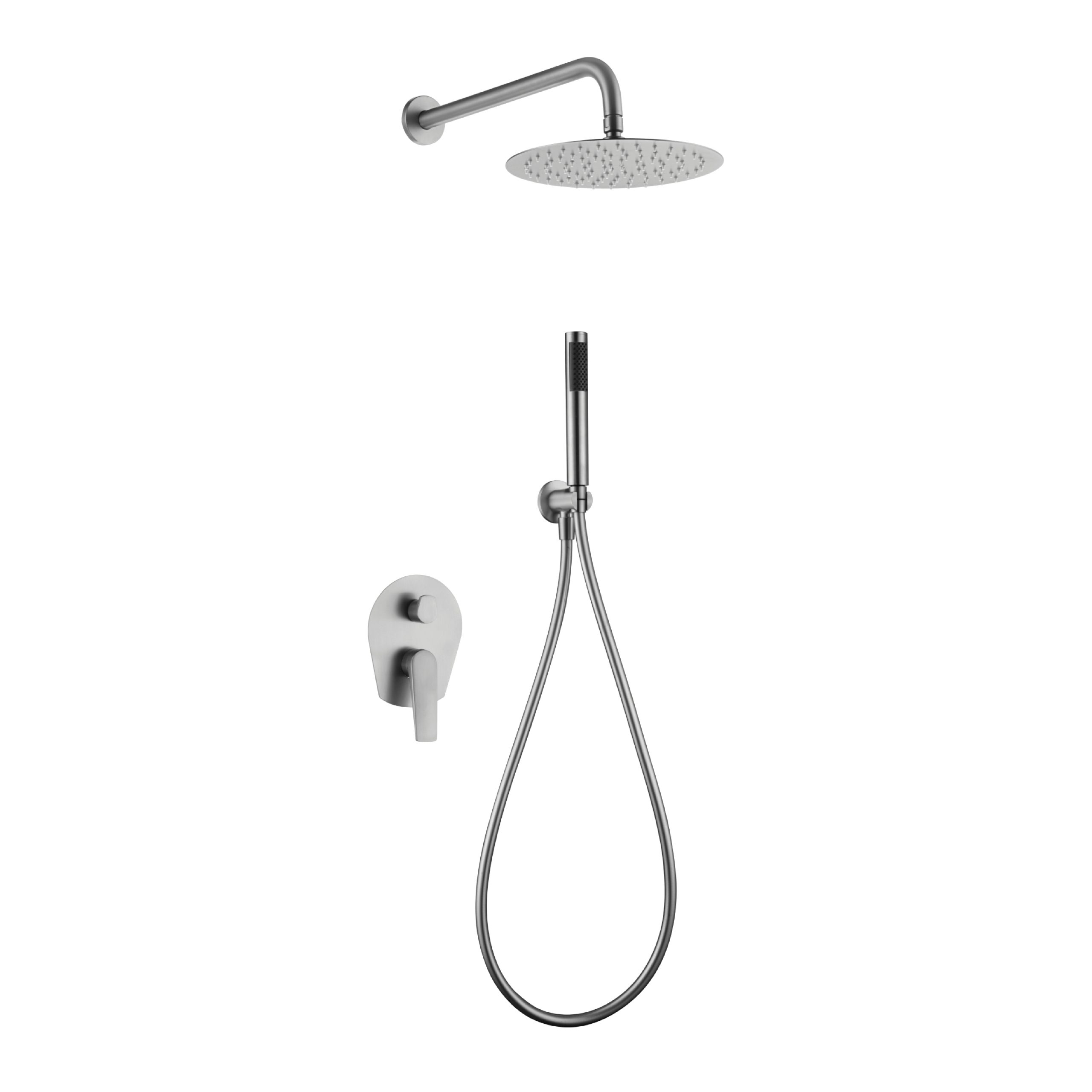 Kit Doccia con Deviatore Meccanico Serie Delos Acciaio S.316