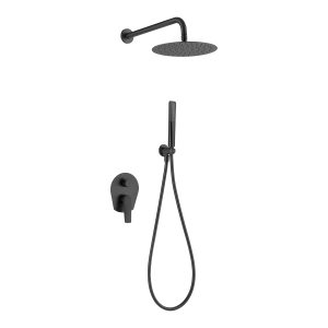 Kit Doccia con Deviatore Meccanico Serie Delos Nero Opaco