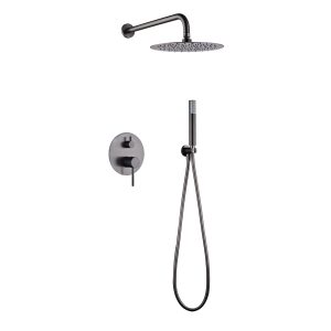 Kit Doccia con Deviatore Meccanico Serie Monza Black Gun Metal PVD