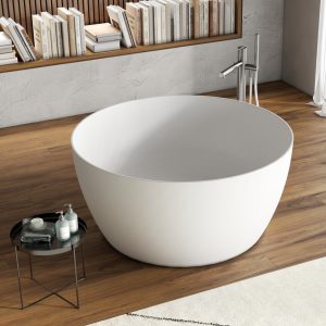 Iconik 06 - Vasca freestanding tonda bianco opaco centro stanza