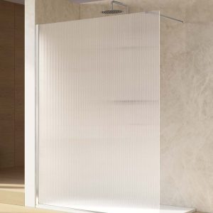 Filicudi Onda Walk In - Cristallo Cannettato Profilo Cromo Lucido