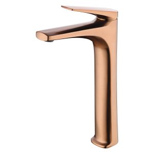 Miscelatore Lavabo Alto Serie Delos Oro Rosa Spazzolato PVD