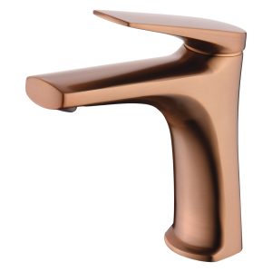 Miscelatore Lavabo Serie Delos Oro Rosa Spazzolato PVD